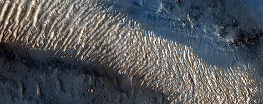 Fractured Terrain North of Oudemans Crater
