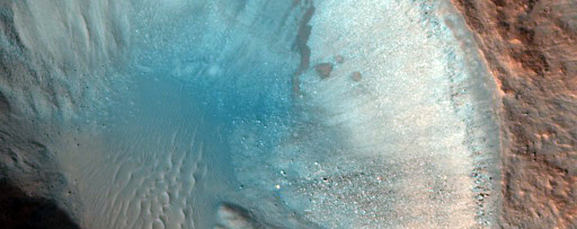 Fresh Rocky Crater in Acidalia Planitia
