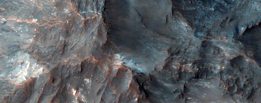 Central Uplift of Crater in Tyrrhena Terra 
