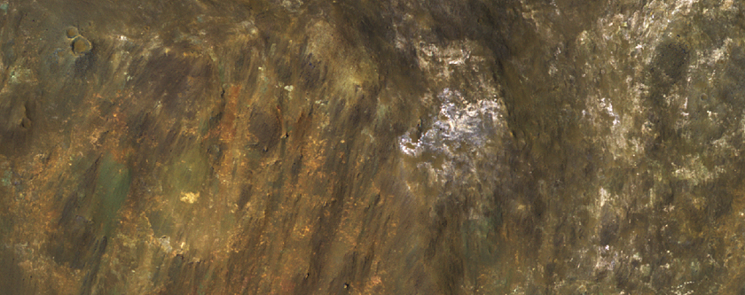 Impact Crater with Central Uplift on Floor of Larger Crater
