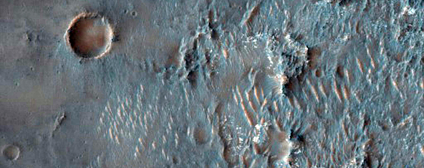 Channel and Crater in Noachis Terra
