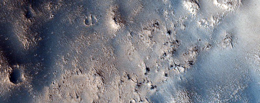 Curved Ridge in Tartarus Montes Region
