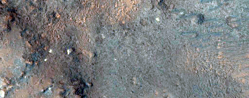 Rocky Exposure from 6-Kilometer Impact Crater
