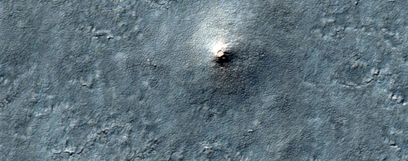 Uma cratera de impacto possivelmente degradada