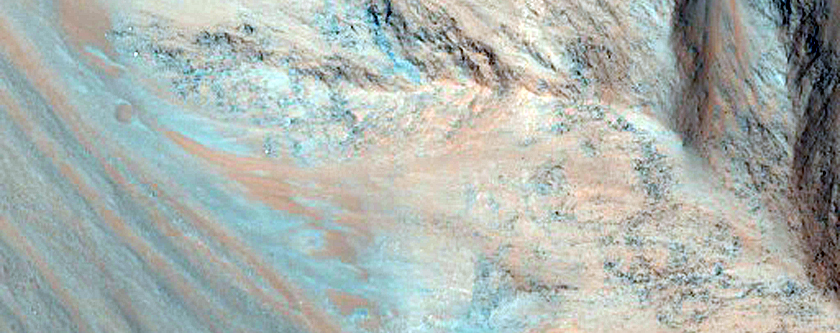 Overvåkingsbilde fra skråninger i Eos Chasma