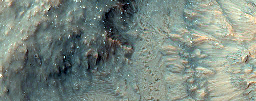 Western Rim and Ejecta of Resen Crater
