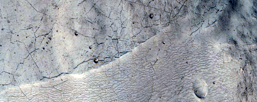 Steep-Front Deposit on Crater Floor in Northern Arabia Terra
