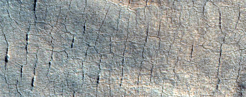 Scalloped Terrain Near Mound in Far Western Utopia Planitia
