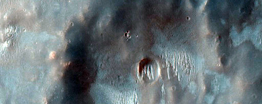Bakhuysen Crater with Interior Pitted Material
