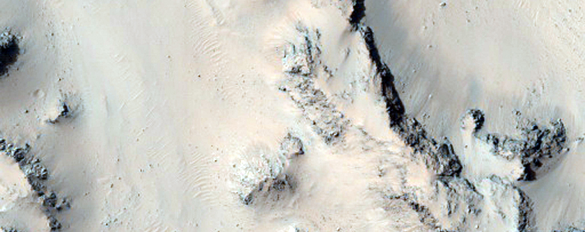 Slope Monitoring in Hale Crater Central Peaks
