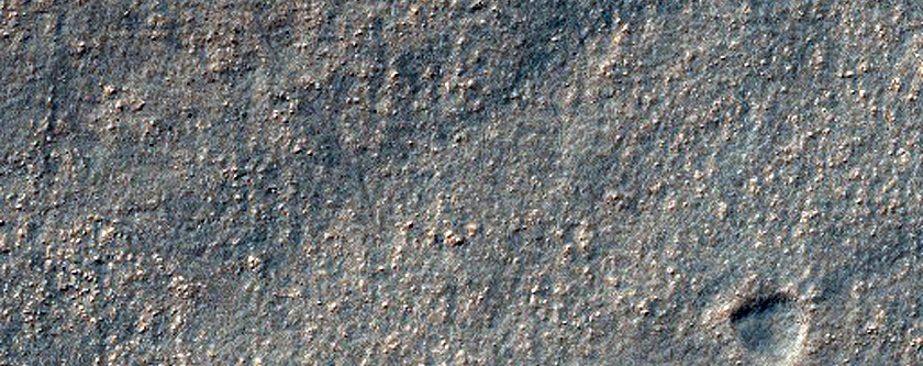 Crater Partially Covered by Material
