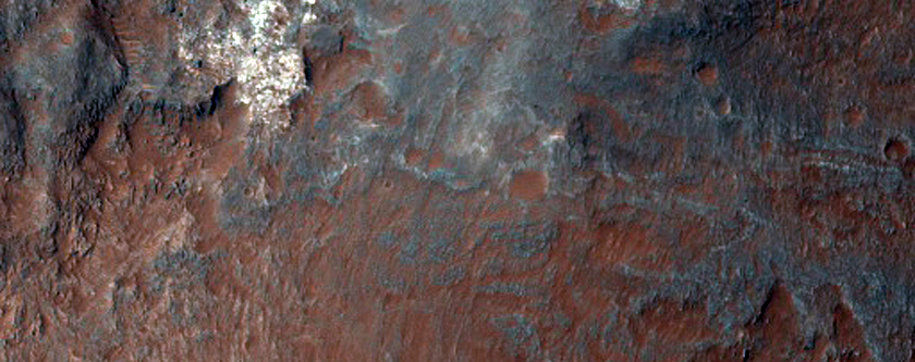 Geologic Contact on Floor of Eos Chasma
