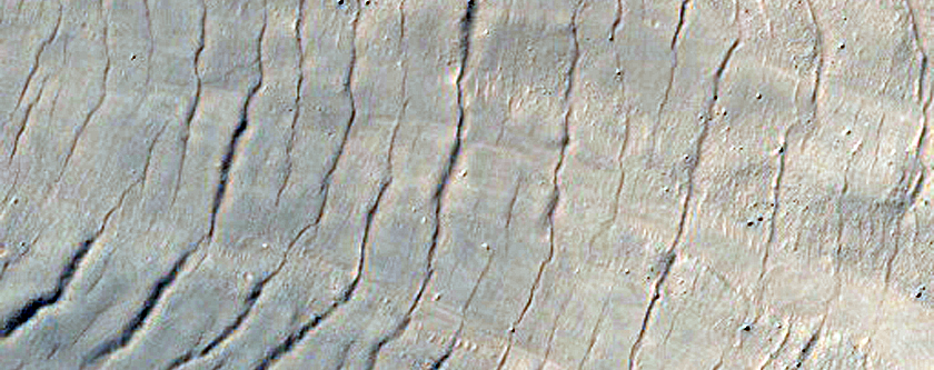 Monitor Steep Slopes of Asimov Crater