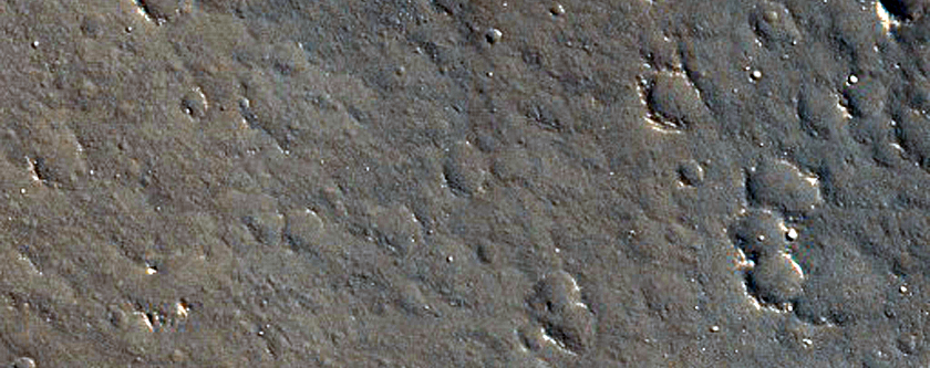 Crater and Ridges in Utopia Region
