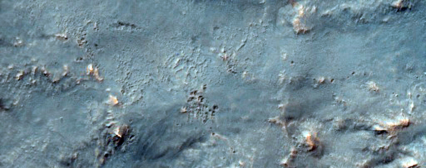 Western Continuous Ejecta of Istok Crater in Thaumasia Fossae
