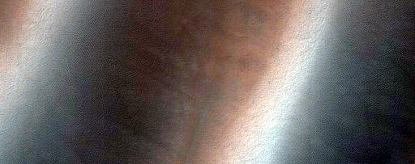 Erosional Feature on Floor of Crater
