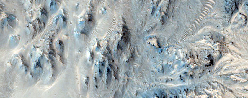 Alluvial Fans in Northeastern Mojave Crater