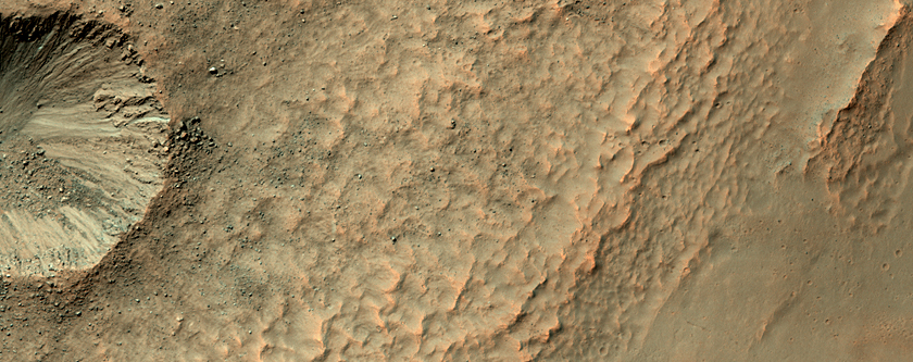 A Crater on a Crater Wall