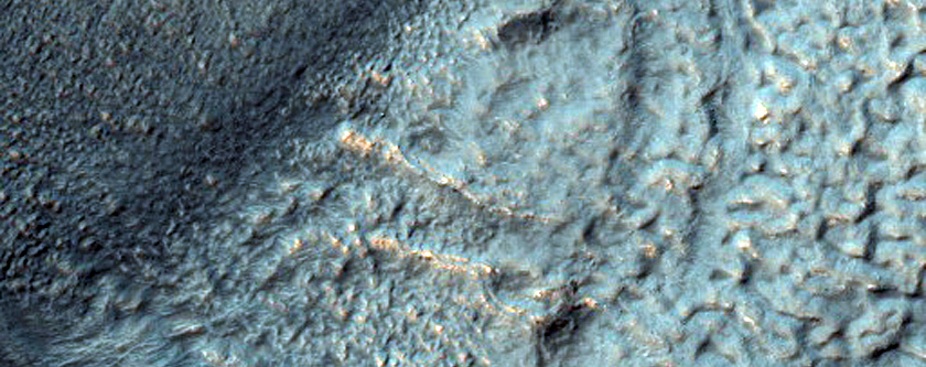 Crater Superimposed on Channel
