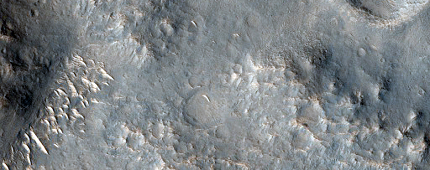 Ejecta of Impact Crater Near Dichotomy Boundary
