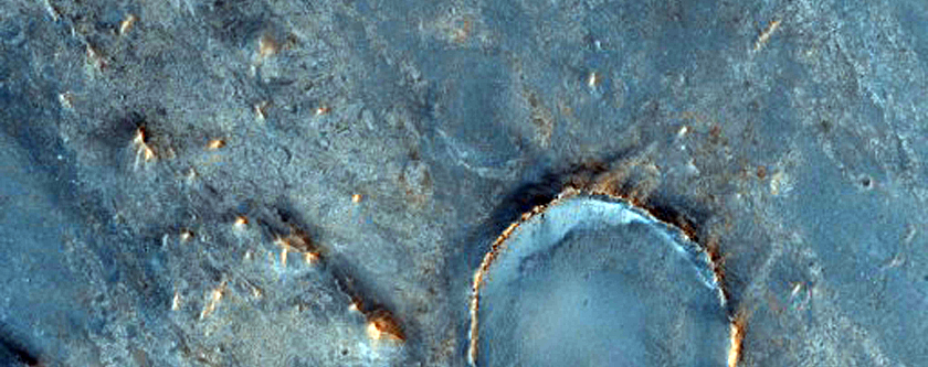 Smaller Deposit of Hargraves Crater Ejecta in Nili Fossae Trough
