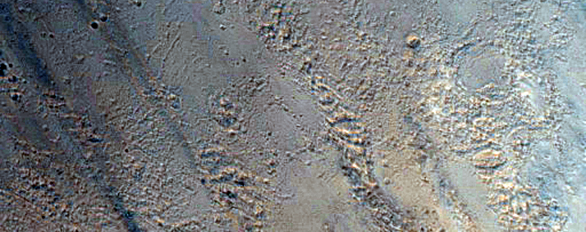Possible Phyllosilicates Associated with Crater in Tyrrhena Terra

