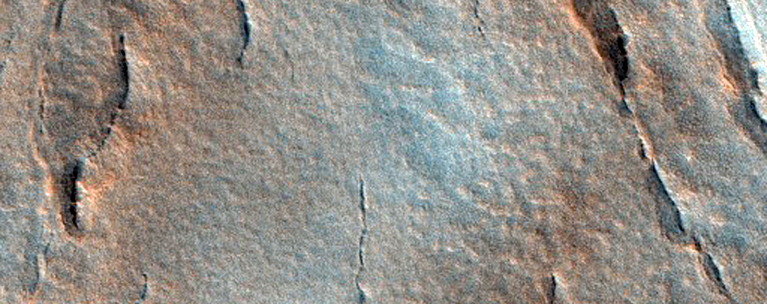 Cracks on Mid-Latitude Crater Floor
