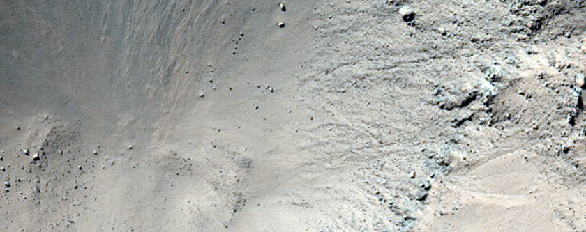 Well-Preserved Impact Crater on Floor of Nansen Crater
