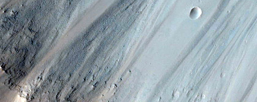 Layers in Crater Wall in Tyrrhena Terra
