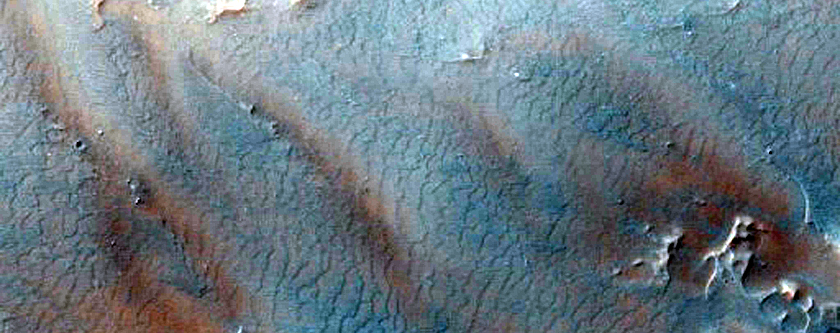 Layered Material in Crater Floor in Noachis Terra