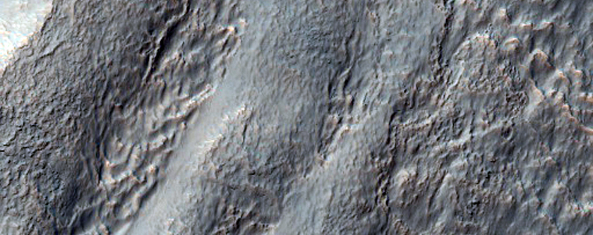 Flow in Crater in Noachis Terra
