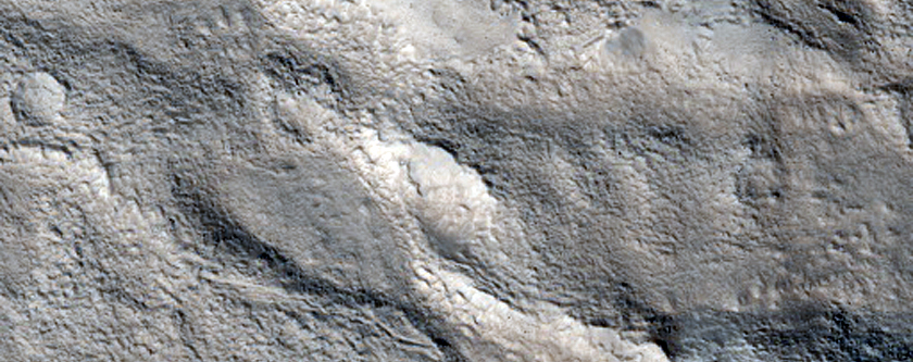 Ridges and Hollows along a Mesa in Tempe Terra
