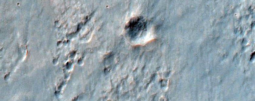 Northern Continuous Ejecta Boundary of Resen Crater
