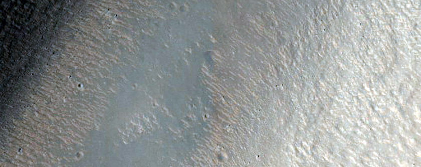 Trough Intersecting Crater Rim
