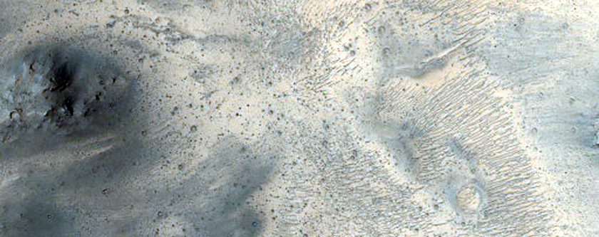 Crater in Lunae Planum
