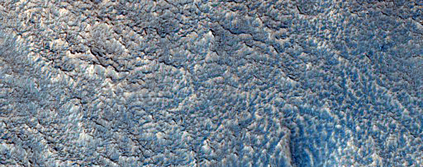Flow Ridges along Mesa in Protonilus Mensae
