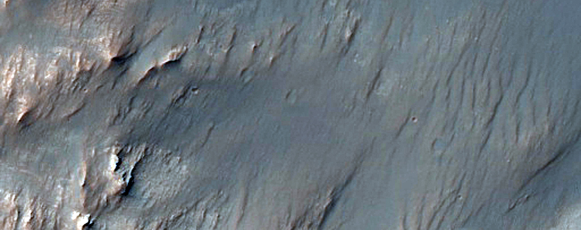 Feldspathic Outcrops on Crater Floor

