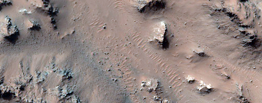 Slope Monitoring in Hale Crater Central Peaks
