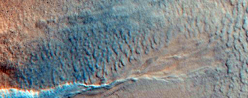 Gullies in Northern Mid-Latitude Crater
