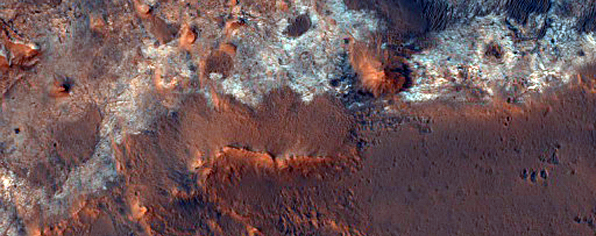 Possible Clay Rich Pedogenic Sequence Southeast of Mawrth Vallis

