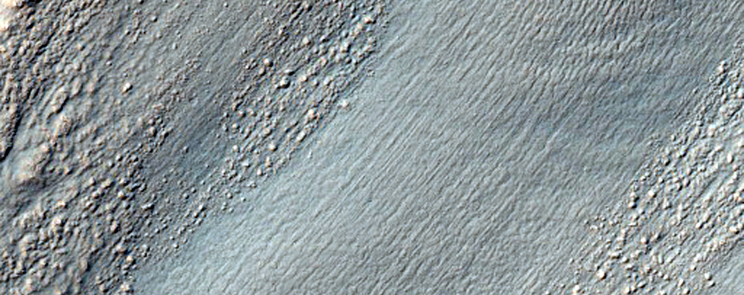 Flow in Crater Northwest of Hellas Planitia

