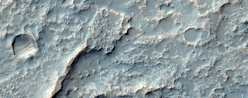Inverted Channels at Boundary of Highlands and Intercrater Plains
