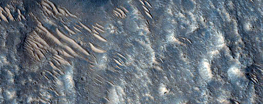 Хорошо сохранившийся кратер на дне кратера Ehden