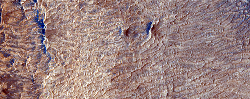 Anomalous Terrain on Olympus Mons Aureole