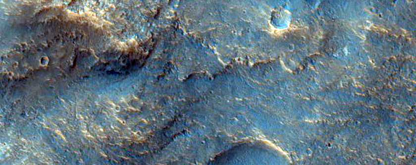 Delta Deposit on Crater Floor
