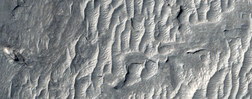 Layers in and around Mesa in Aeolis Mensae

