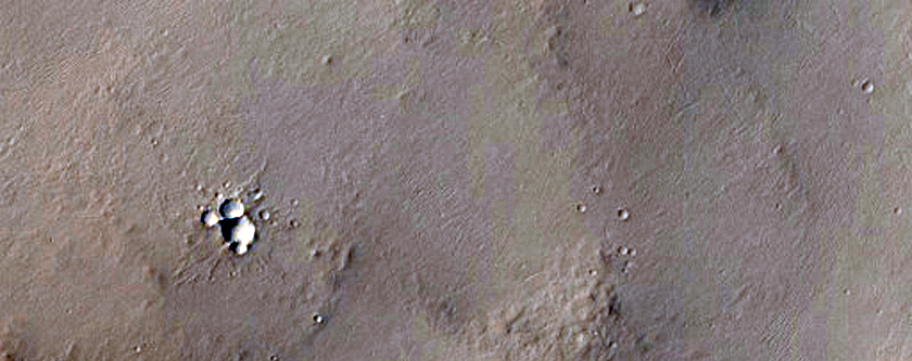 Crater Crossed by Channel in Arabia Terra
