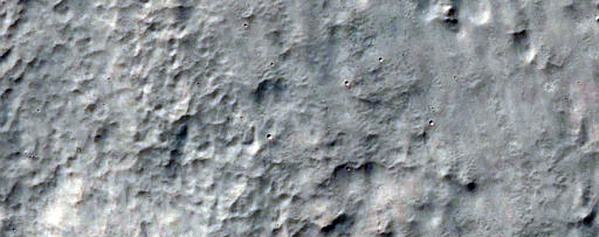 Northern Continuous Ejecta Boundary of Resen Crater in Hesperia Planum

