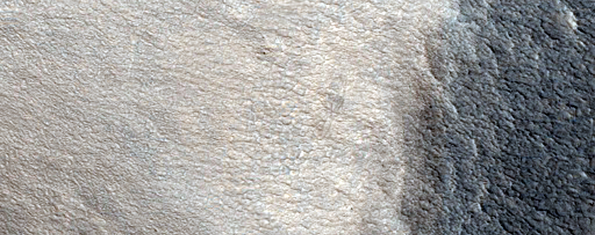 Western Rim of Well-Preserved Polar Crater
