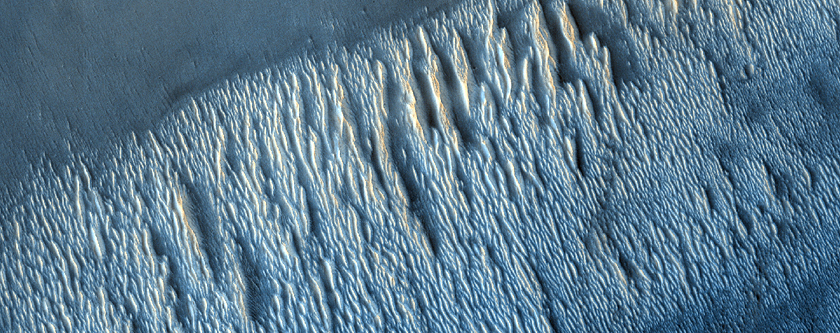 Ejecta from Crater in Northern Syrtis Major